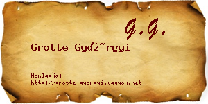 Grotte Györgyi névjegykártya